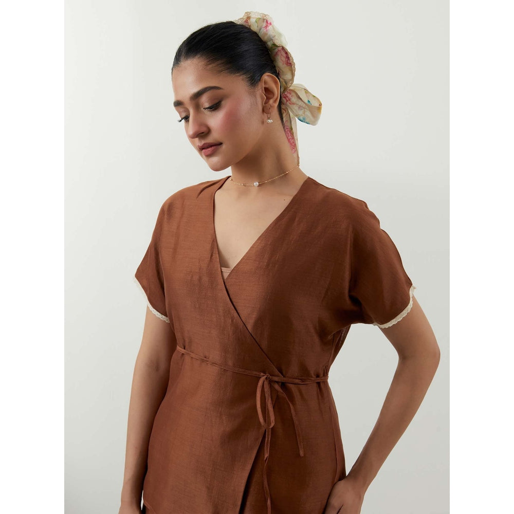 Vinusto Wrap Around Brown Co-Ord Set