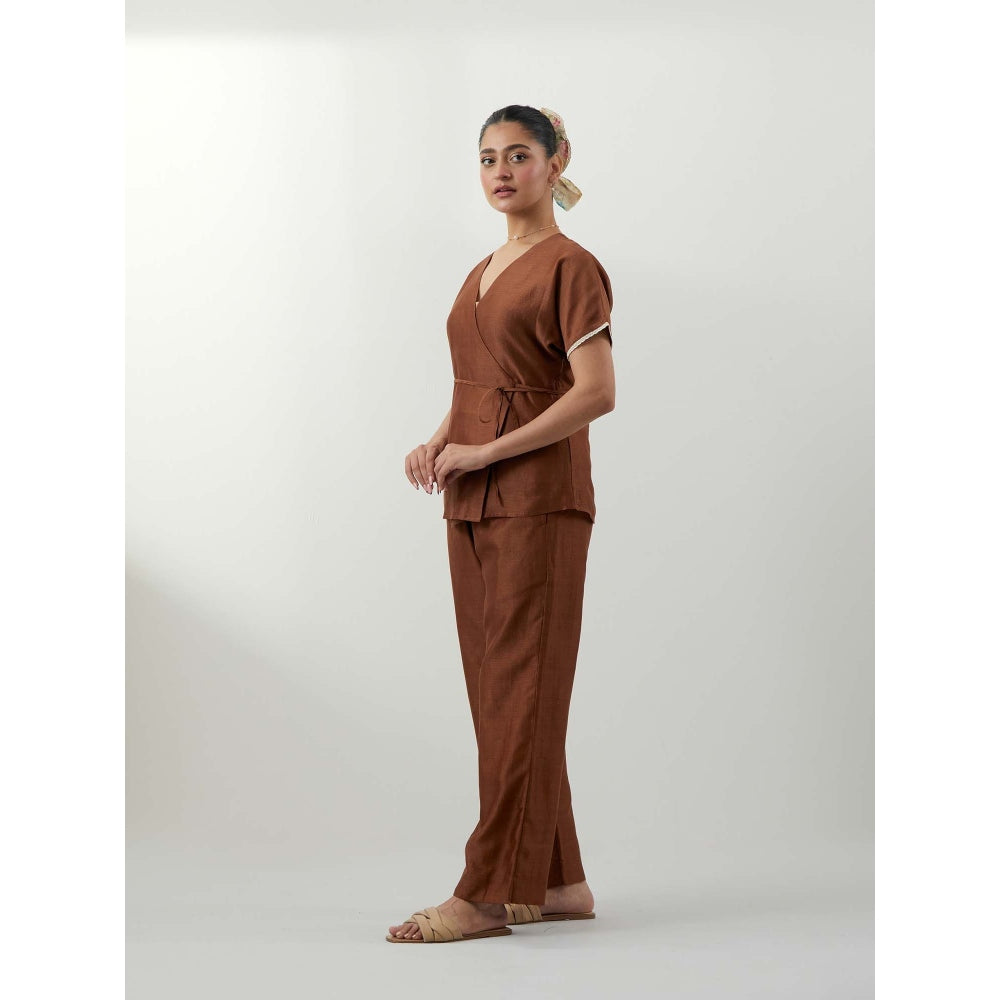 Vinusto Wrap Around Brown Co-Ord Set