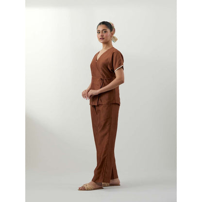 Vinusto Wrap Around Brown Co-Ord Set