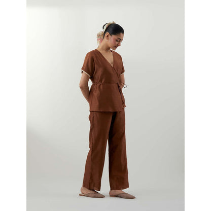 Vinusto Wrap Around Brown Co-Ord Set