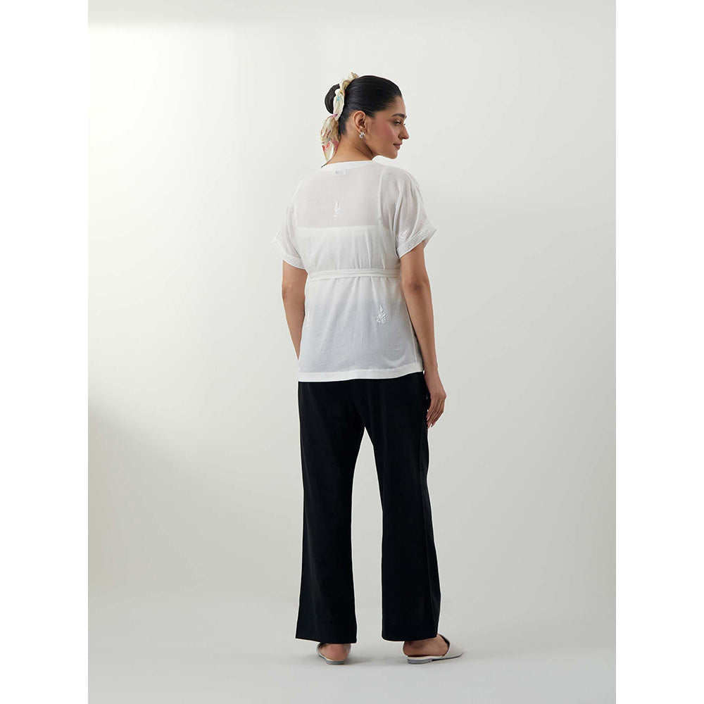 Vinusto Wrap Around Chikankari Multi-Color Top with Pant and Slip