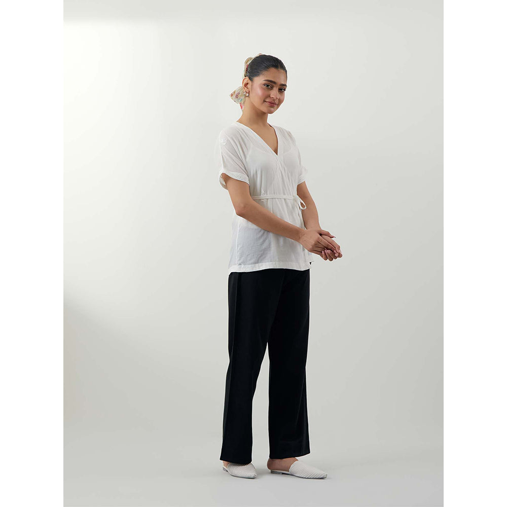 Vinusto Wrap Around Chikankari Multi-Color Top with Pant and Slip