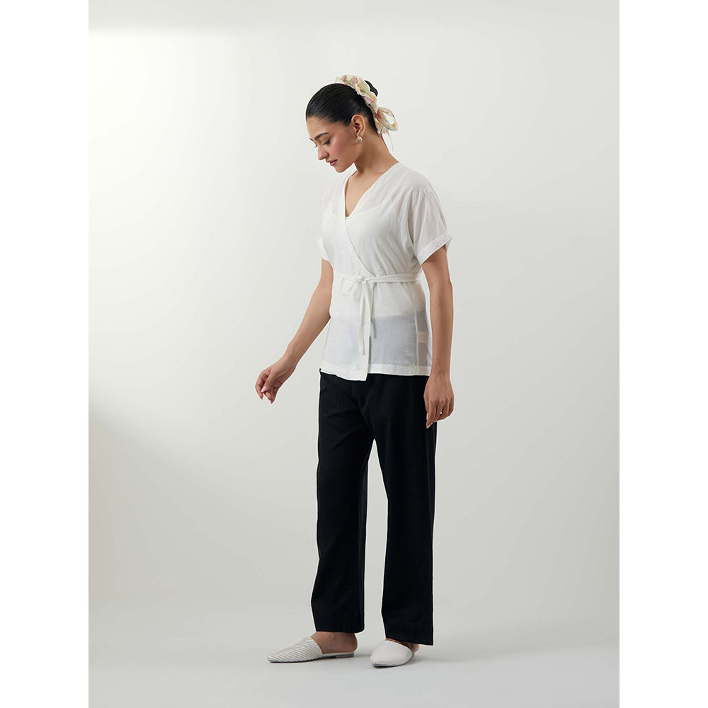 Vinusto Wrap Around Chikankari Multi-Color Top with Pant and Slip