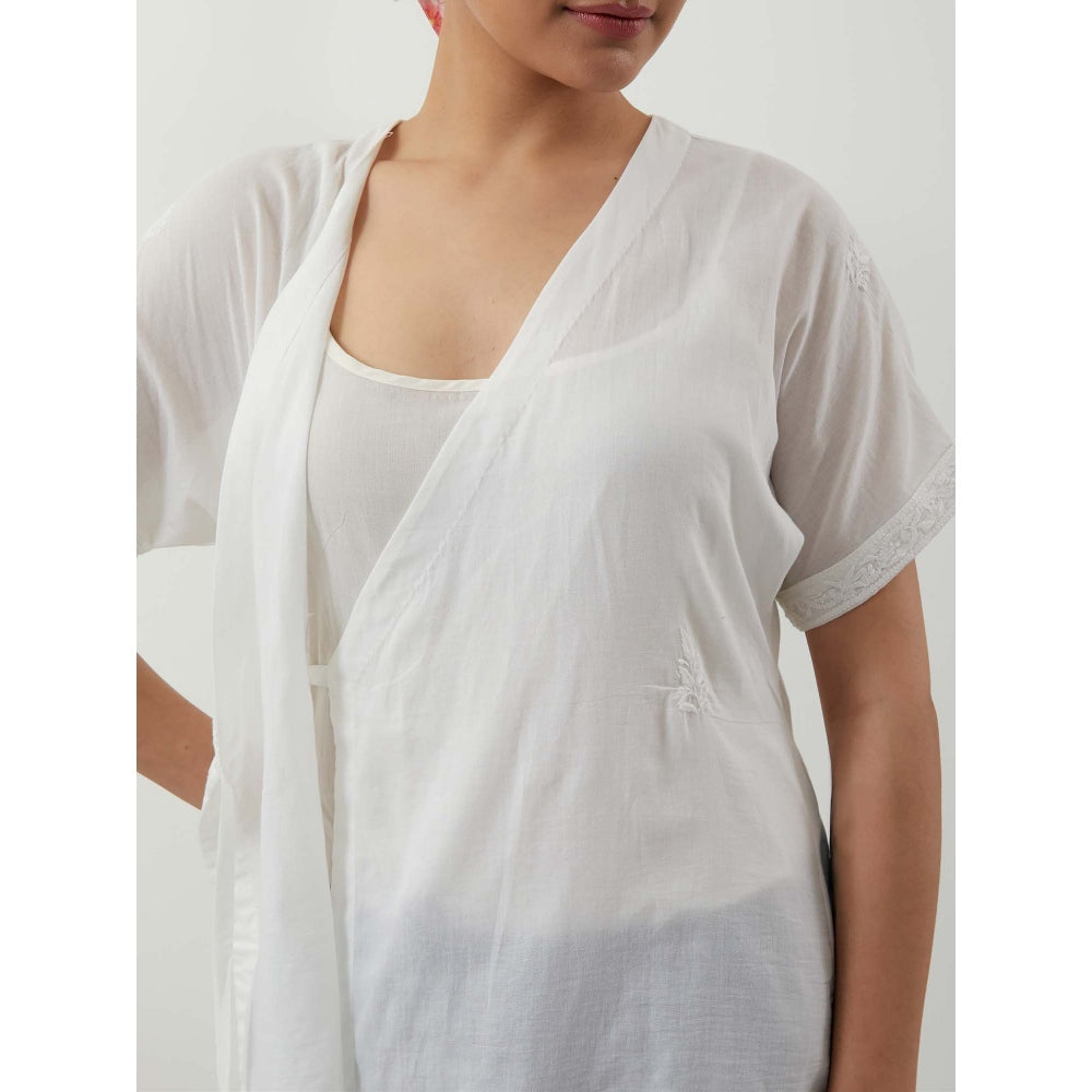 Vinusto Wrap Around Chikankari Multi-Color Top with Pant and Slip