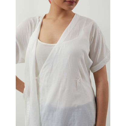 Vinusto Wrap Around Chikankari Multi-Color Top with Pant and Slip