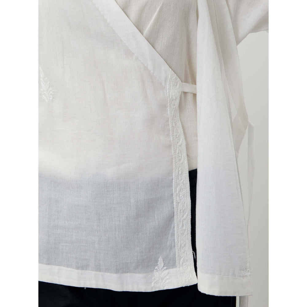 Vinusto Wrap Around Chikankari Multi-Color Top with Pant and Slip