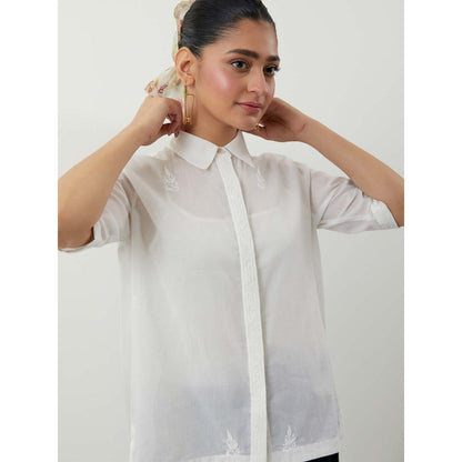 Vinusto Chikankari Cotton Multi-Color Shirt with Black Cotton Glaze Pant