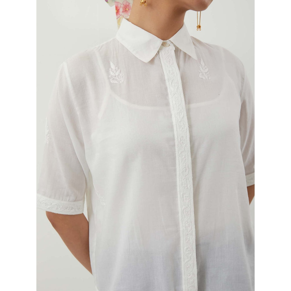 Vinusto Chikankari Cotton Multi-Color Shirt with Black Cotton Glaze Pant