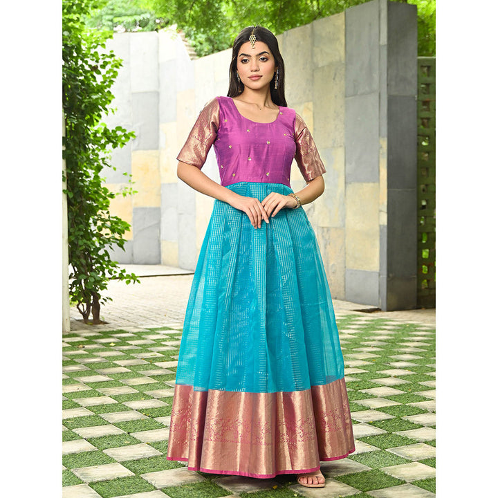 Vinya Navya Multicolour Maxi Embroidered Dress