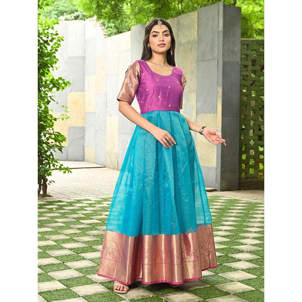 Vinya Navya Multicolour Maxi Embroidered Dress