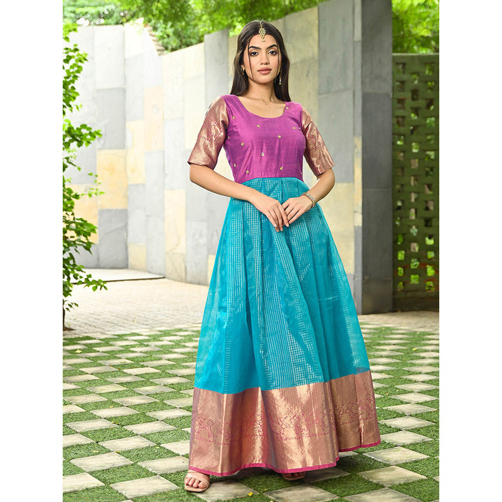 Vinya Navya Multicolour Maxi Embroidered Dress