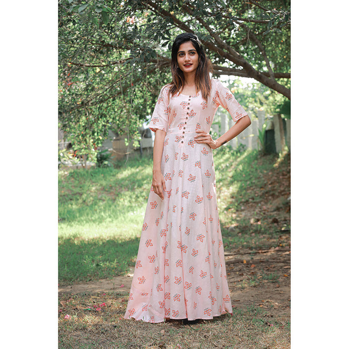 Vinya Magic Peach Maxi Dress