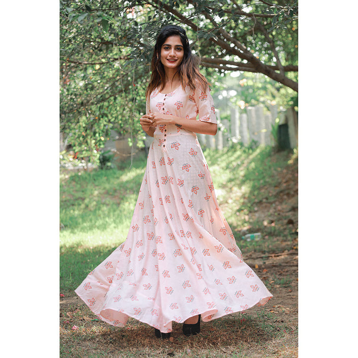 Vinya Magic Peach Maxi Dress