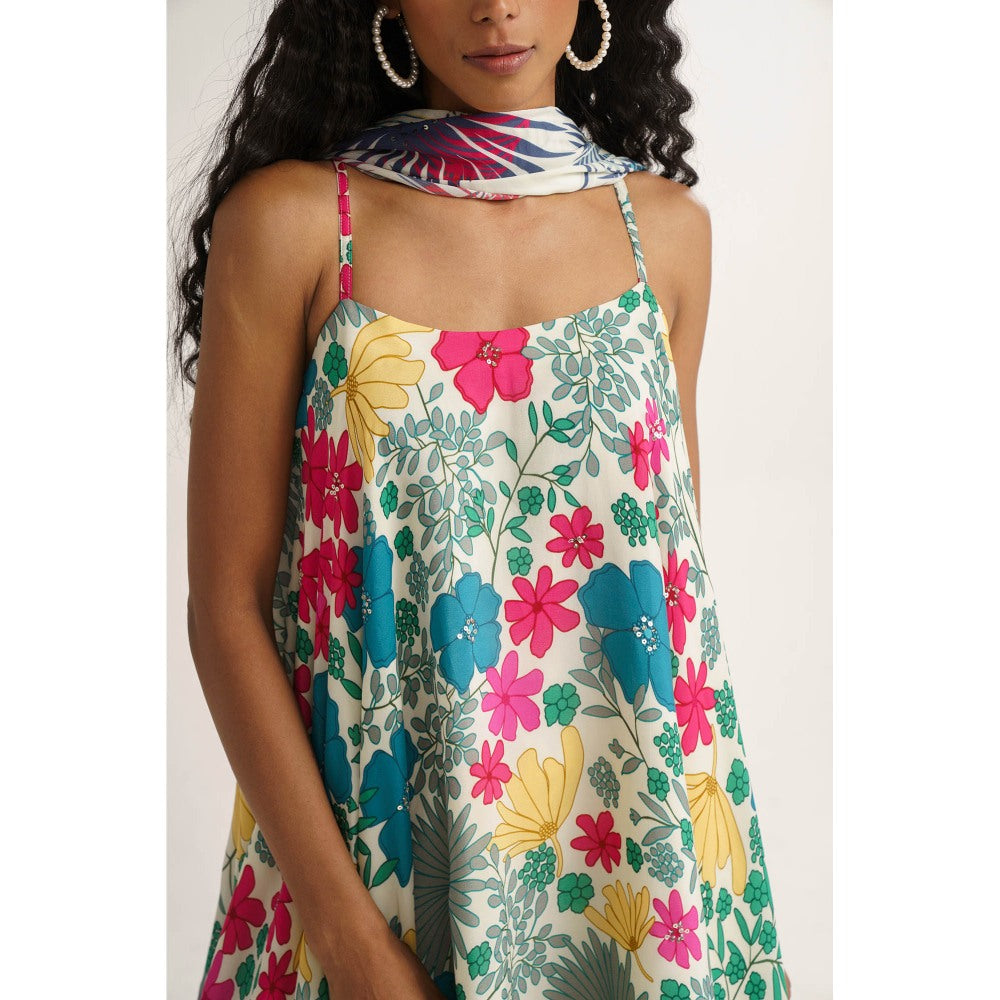 Vishala Shree White Lily Sharara with Kurta and Dupatta (Set of 3)