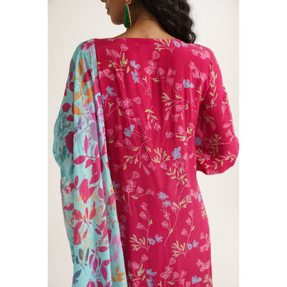 Vishala Shree Pink Periwinkle Kurta with Pant and Dupatta (Set of 3)