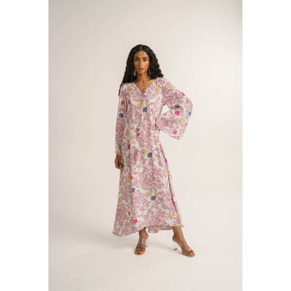 Vishala Shree White Daisy Maxi Dress