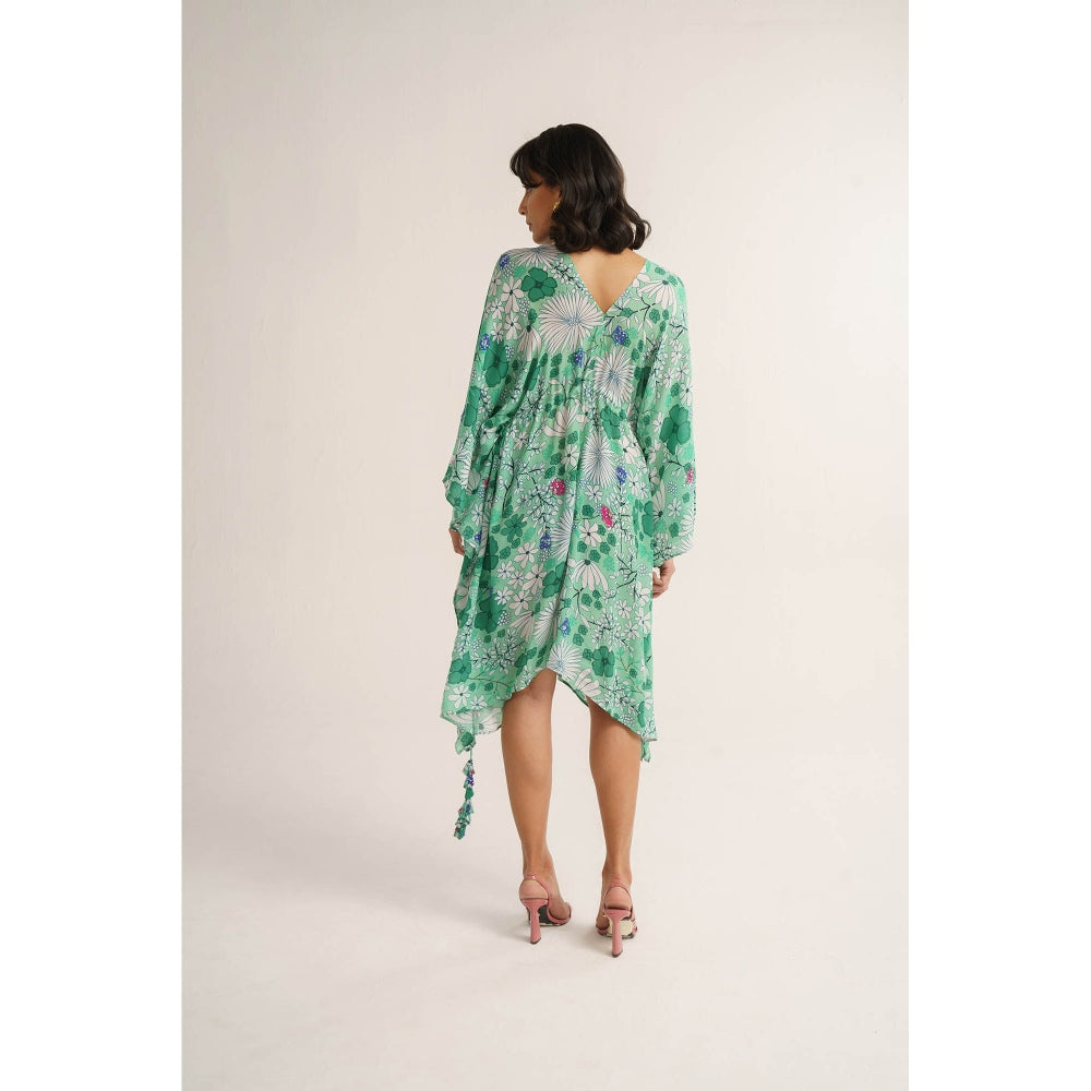 Vishala Shree Green Gladiolus Knee Length Dress