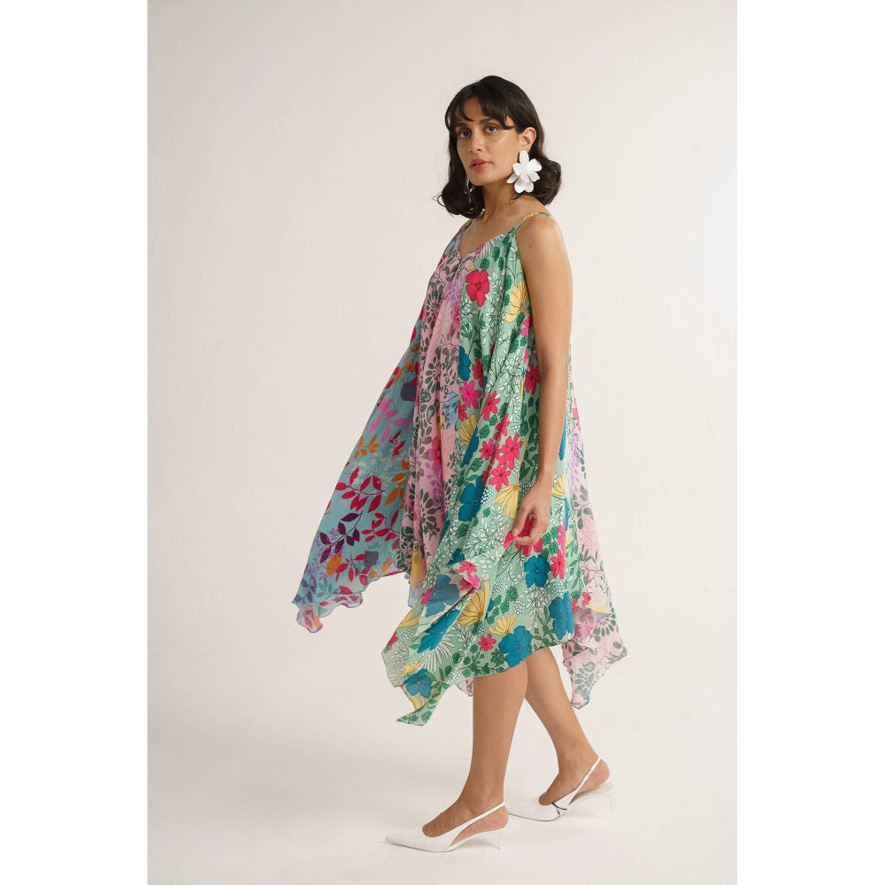 Vishala Shree Multi-Colour Lotus Midi Dress