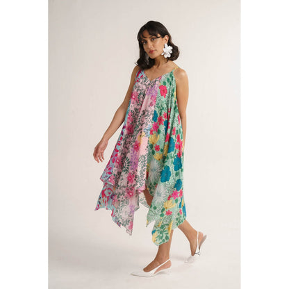 Vishala Shree Multi-Colour Lotus Midi Dress