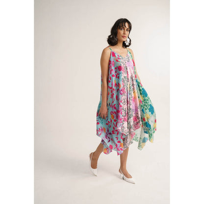 Vishala Shree Multi-Colour Lotus Midi Dress