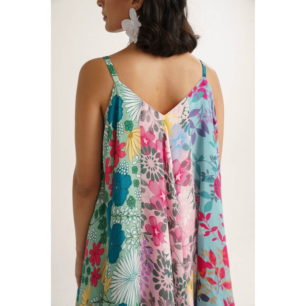 Vishala Shree Multi-Colour Lotus Midi Dress