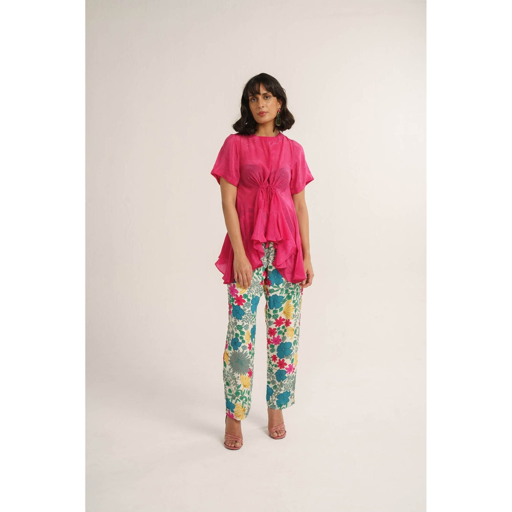 Vishala Shree Pink Azalea Top with Pant (Set of 2)
