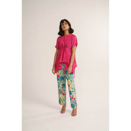 Vishala Shree Pink Azalea Top with Pant (Set of 2)