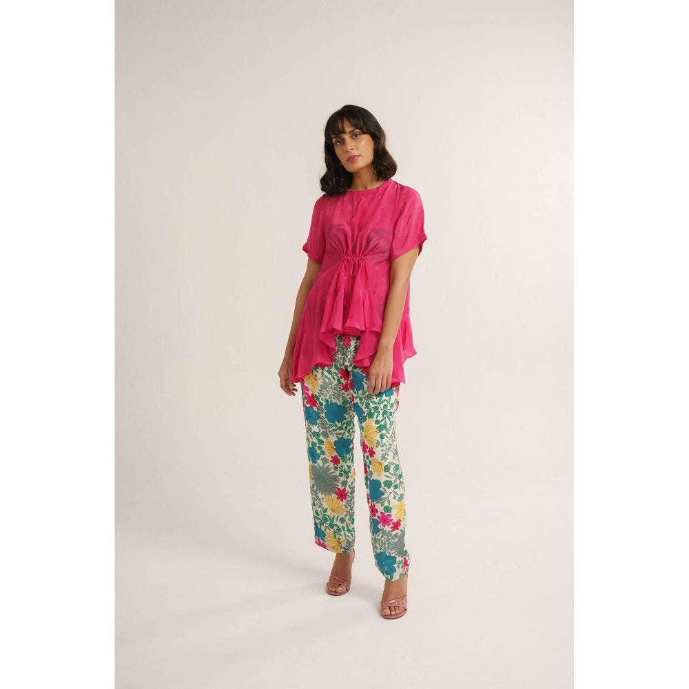 Vishala Shree Pink Azalea Top with Pant (Set of 2)