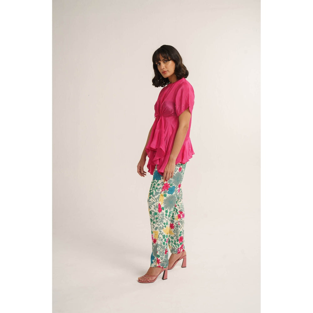 Vishala Shree Pink Azalea Top with Pant (Set of 2)
