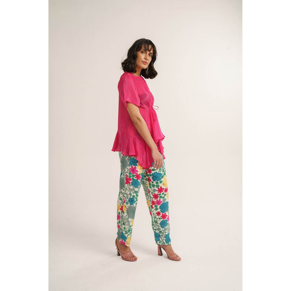 Vishala Shree Pink Azalea Top with Pant (Set of 2)
