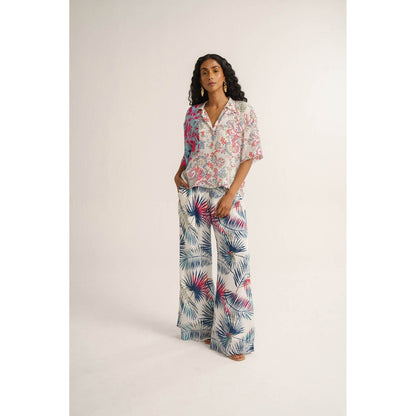 Vishala Shree White Snowdrop Shirt with Pant (Set of 2)