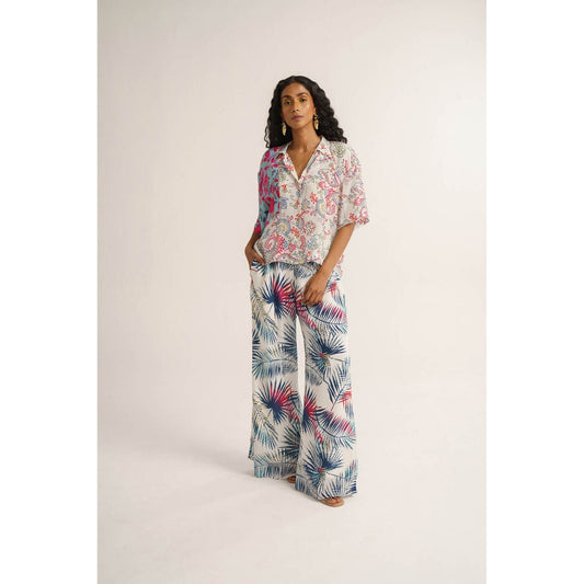 Vishala Shree White Snowdrop Shirt with Pant (Set of 2)