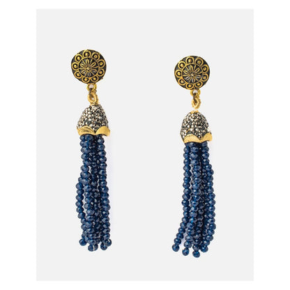 VIVINIA By Vidhi Mehra Florence Gold Plated Blue Womens Beaded Earrings