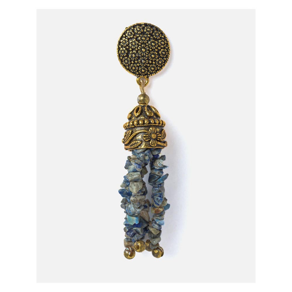 VIVINIA By Vidhi Mehra Gold Plated Grey Womens Tassel Earrings