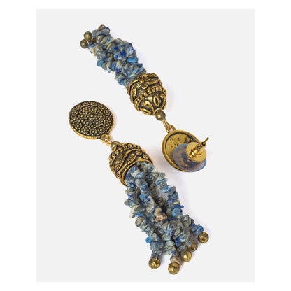 VIVINIA By Vidhi Mehra Gold Plated Grey Womens Tassel Earrings