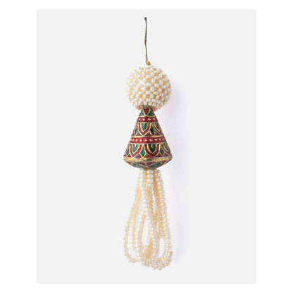 VIVINIA By Vidhi Mehra Gold Plated White Womens Beaded Tassel Earrings