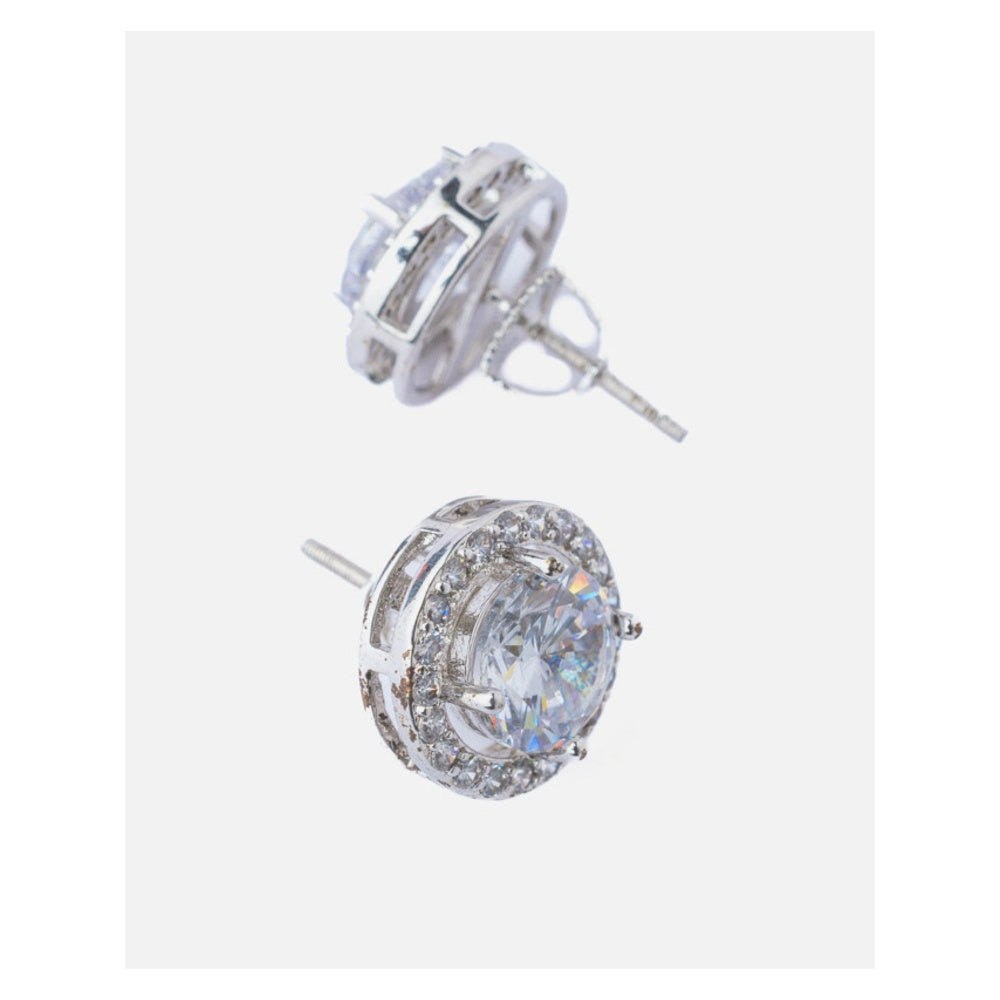 VIVINIA By Vidhi Mehra Silver Plated Womens Zircon Stud Earrings