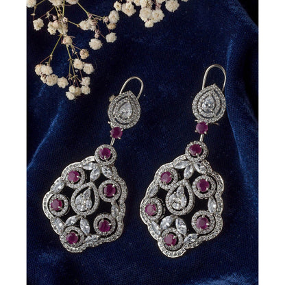 VIVINIA By Vidhi Mehra Silver Plated Purple Womens Drop Earrings