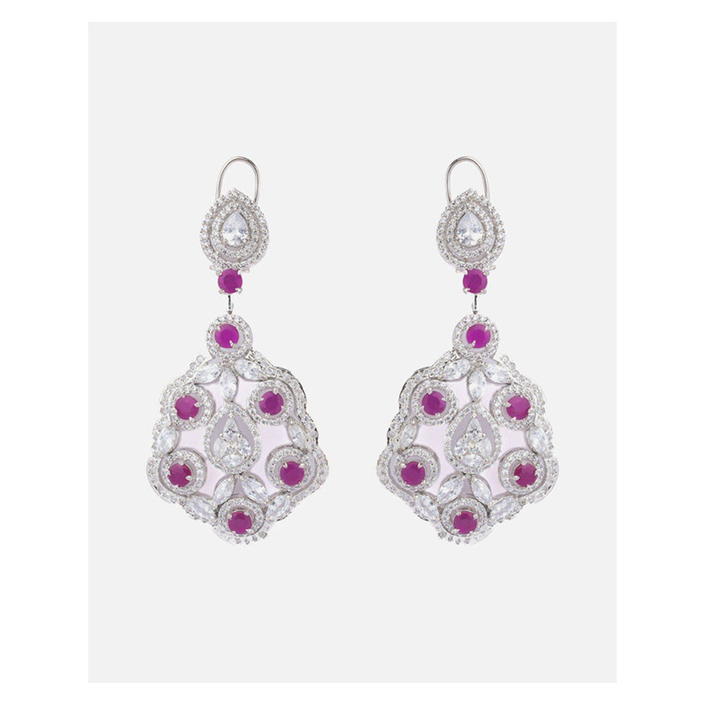 VIVINIA By Vidhi Mehra Silver Plated Purple Womens Drop Earrings