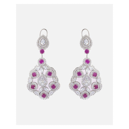 VIVINIA By Vidhi Mehra Silver Plated Purple Womens Drop Earrings