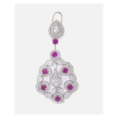 VIVINIA By Vidhi Mehra Silver Plated Purple Womens Drop Earrings