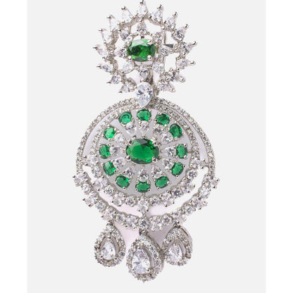 VIVINIA By Vidhi Mehra Zia Silver Plated Green Womens Drop Earrings
