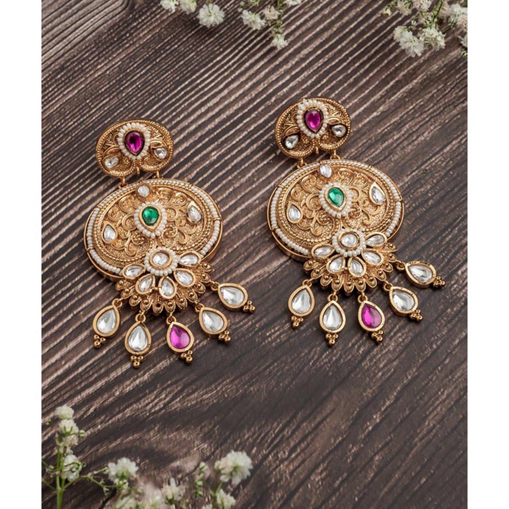 VIVINIA By Vidhi Mehra Isvaraah 2.0 Gold Plated Multicolored Womens Drop Earrings