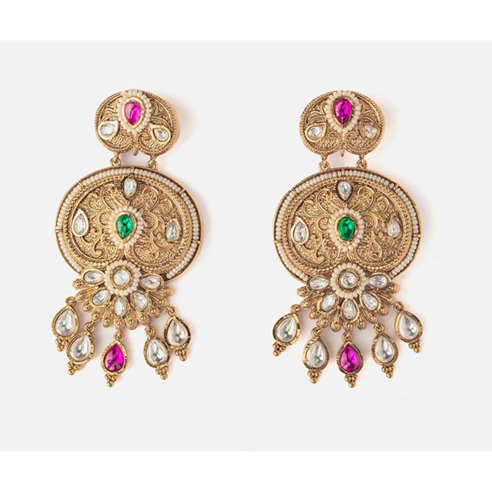 VIVINIA By Vidhi Mehra Isvaraah 2.0 Gold Plated Multicolored Womens Drop Earrings