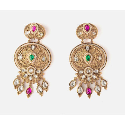 VIVINIA By Vidhi Mehra Isvaraah 2.0 Gold Plated Multicolored Womens Drop Earrings