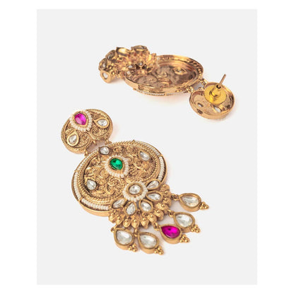 VIVINIA By Vidhi Mehra Isvaraah 2.0 Gold Plated Multicolored Womens Drop Earrings