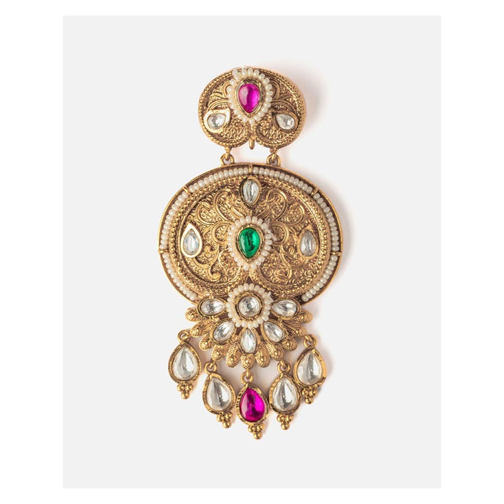 VIVINIA By Vidhi Mehra Isvaraah 2.0 Gold Plated Multicolored Womens Drop Earrings