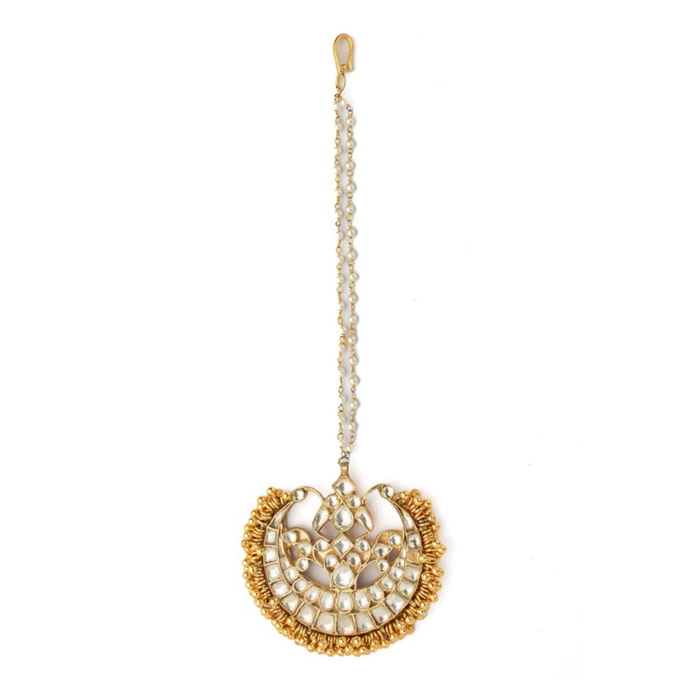 VIVINIA By Vidhi Mehra Gold Plated Womens Kundan Polki Maangtikka