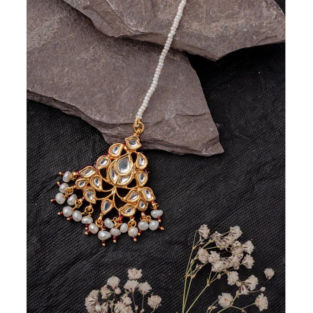 VIVINIA By Vidhi Mehra Gold Plated Womens Kundan Polki Maangtikka