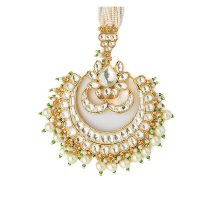 VIVINIA By Vidhi Mehra Gold Plated White Womens Kundan Polki Maangtikka
